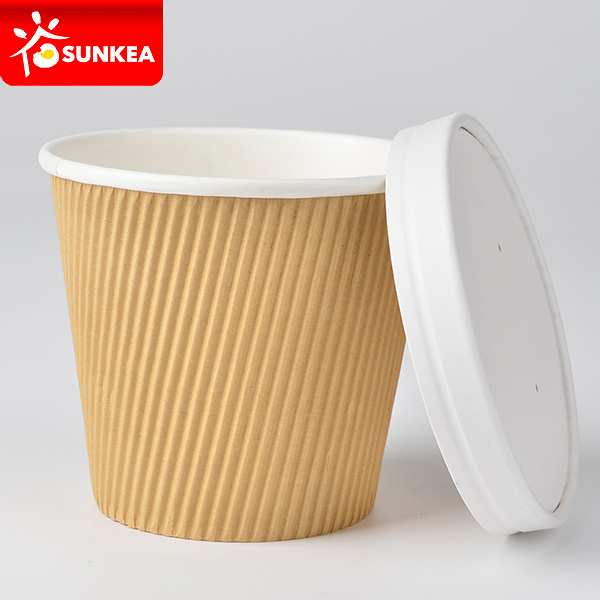 Taza de sopa de pared de ondulación con tapas de ventilación