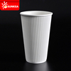 Copa de papel de café de pared de ondulación recubierta con recubrimiento de PLA