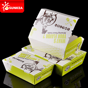 Lonchera de papel blanco impreso personalizado