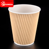Taza de café con ondulación de papel kraft desechable