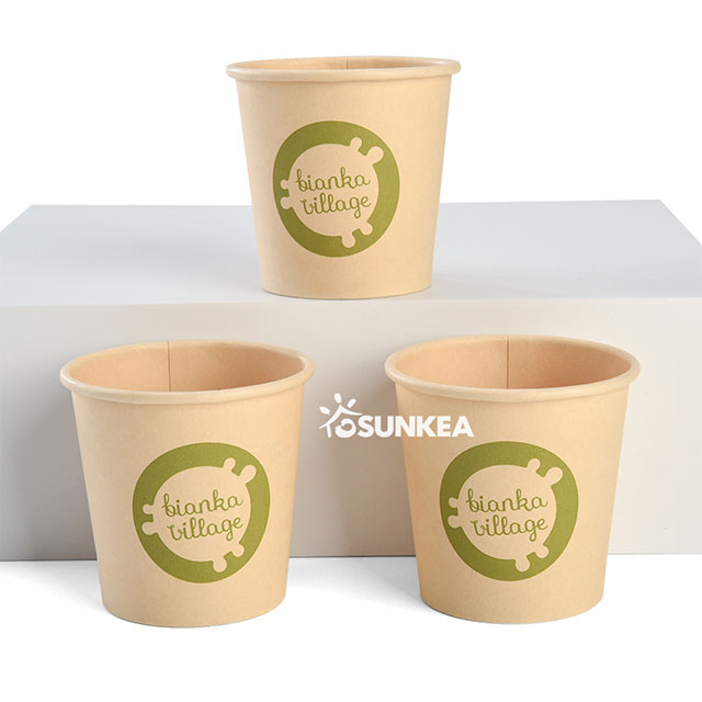 Mini taza de papel de fibra de bambú