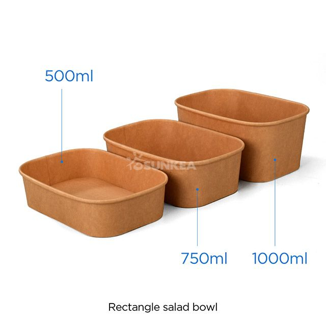 Ensaladera rectangular kraft