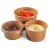 Recipiente de salsa kraft desechable con tapa