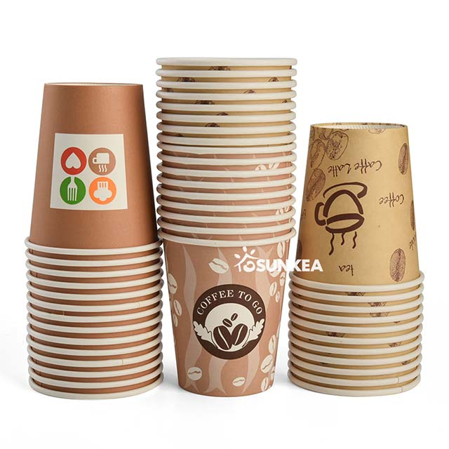 Taza de café de papel único impreso personalizado