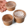 Recipiente de salsa kraft desechable con tapa
