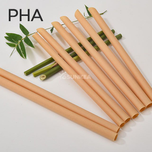 Pajitas de polvo de bambú de fibra biológica de PHA