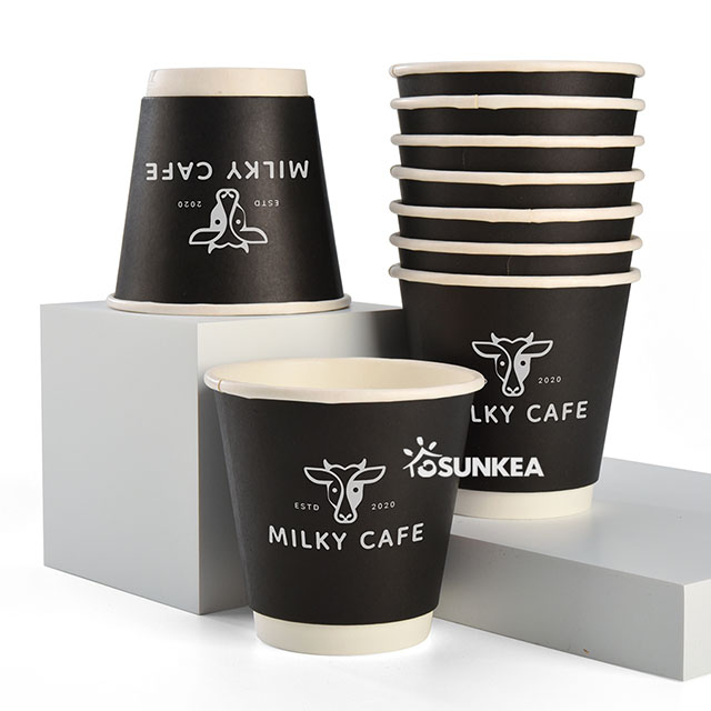  Copa de papel de pared doble con tapa