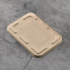 Caja de alimentos para llevar biodegradables de 3 compartimentos con tapa