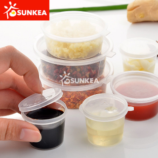 Taza de salsa de PP con tapa con bisagras