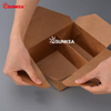 Caja de delicatessi de papel Kraft de 2 compartimentos