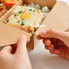 Caja de delicatessi de papel Kraft de 2 compartimentos