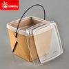 Caja de fideos de papel con tapa y bandeja 