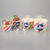 Copa de papel de helado colorido con tapa transparente