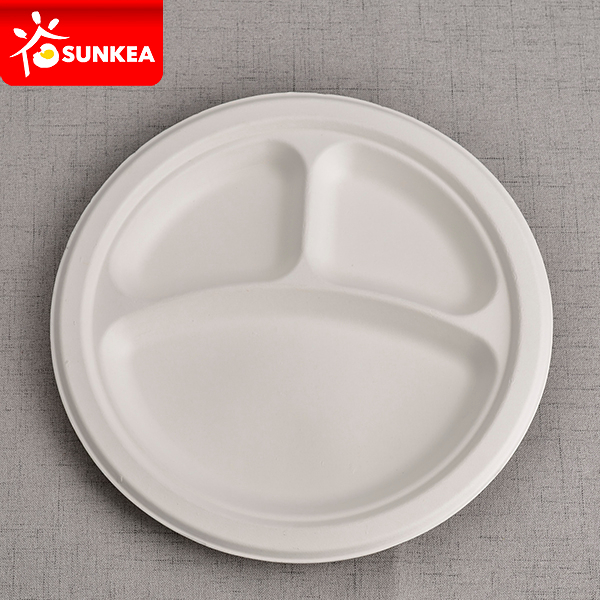  3 compartimentos platos de caña de azúcar