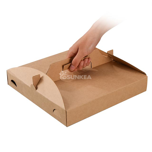 Caja de pizza corrugada con mango