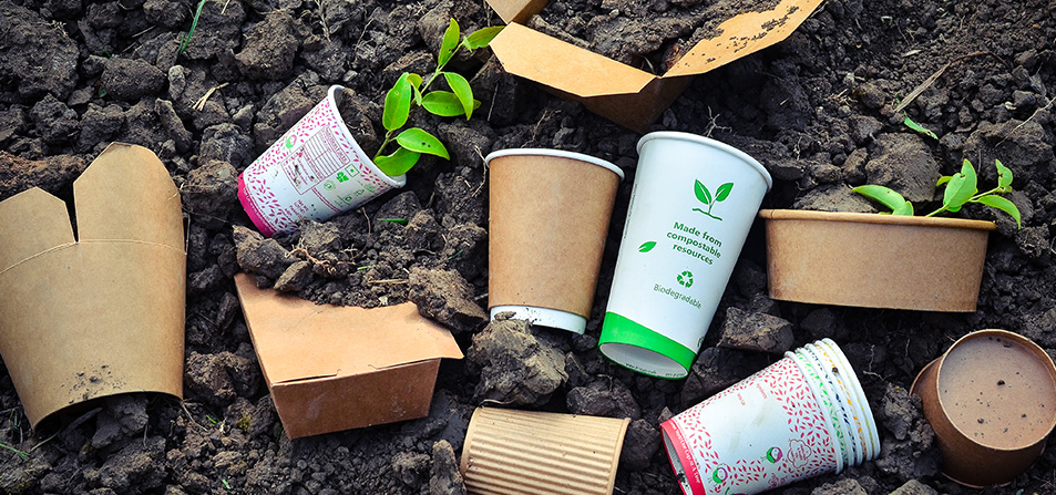 Embalaje ecológico en tierra