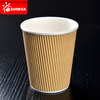 Taza de café con ondulación de papel kraft desechable