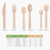  Juego de cubiertos de madera desechable (cuchillo y horquilla y cuchara)