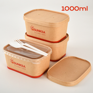 Caja de papel rectangular de 1000 ml de kraft