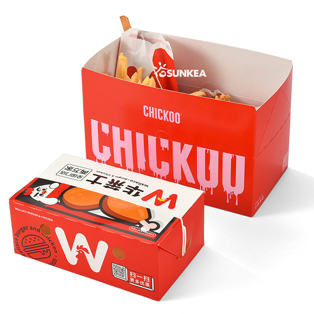 Caja de alimentos fritos impresos personalizados