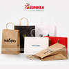 Bolsa de papel kraft impresa personalizada con mango retorcido