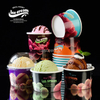  Copa de helado de papel con tapa transparente