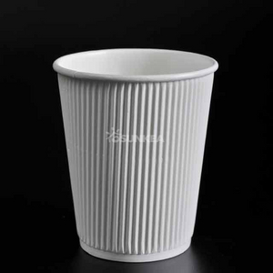Copa de papel de café de pared de ondulación recubierta con recubrimiento de PLA