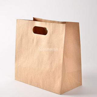 Bolsa de papel impresa personalizada con mango cortado