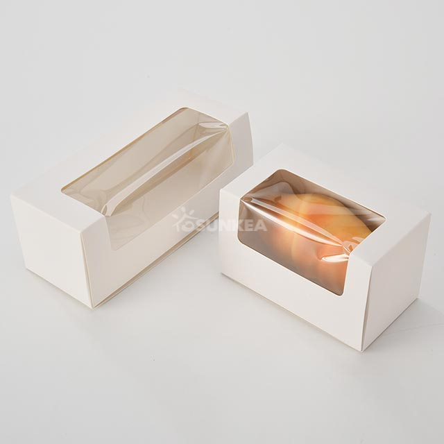 Caja de pastel de papel plegable impresa personalizada con la ventana