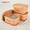Caja de papel rectangular de 1000 ml de kraft
