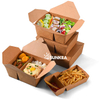 Caja de delicatessi de papel Kraft de 2 compartimentos