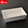 Caja de sushi de papel blanco desechable con tapa transparente
