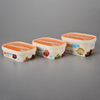 Tazón de helado rectangular con tapa de papel