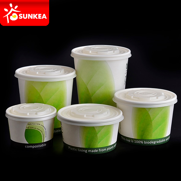 PLA Paper Soup Cup con tapa
