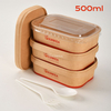 Contenedor de papel Kraft rectangular de 500 ml