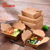 Caja de deli de comida para llevar en papel kraft al por mayor