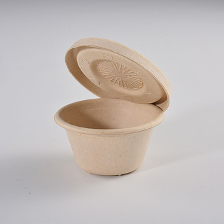 Recipiente de salsa de pulpa compostable