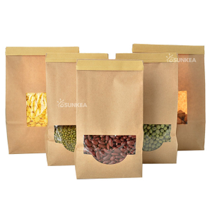 Bolsa de corbata de estaño kraft con ventana