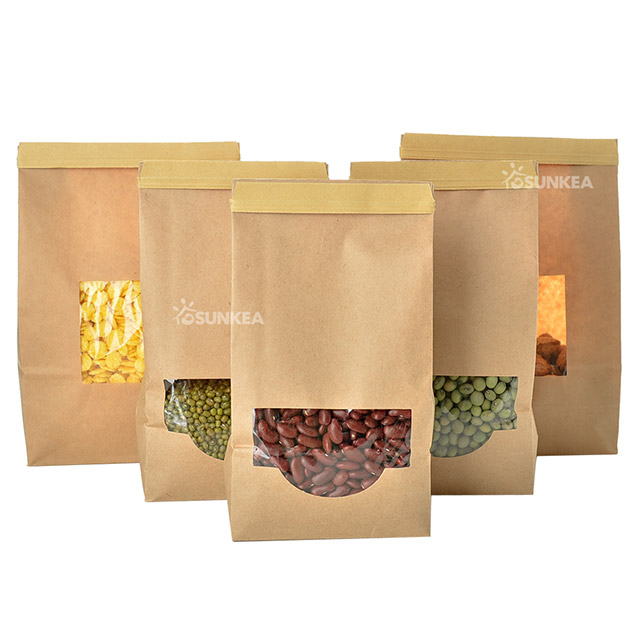 Bolsa de corbata de estaño kraft con ventana