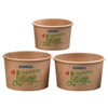 Copa de helado de papel kraft con tapa de domo