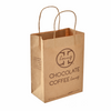 Bolsa de compras de papel kraft marrón con mango