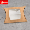 Caja de almohada de pastel de pastel de pan de papel corrugado marrón kraft