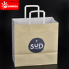 Bolsa de papel impresa personalizada con mango plano