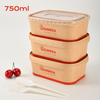 Caja de papel rectangular de Kraft de 750 ml