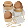  Ensaladera de papel kraft con tapa