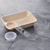 Caja de alimentos de paja de trigo de 2 compartimentos 