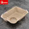 Caja de alimentos de paja de trigo de 2 compartimentos 
