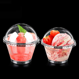 Copa de helado de mascotas con tapa de domo