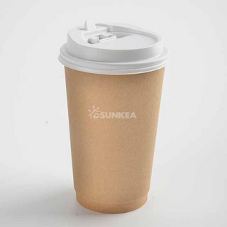 Vaso de papel de doble pared Kraft