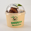 Copa de helado de pulpa de bambú con tapa transparente